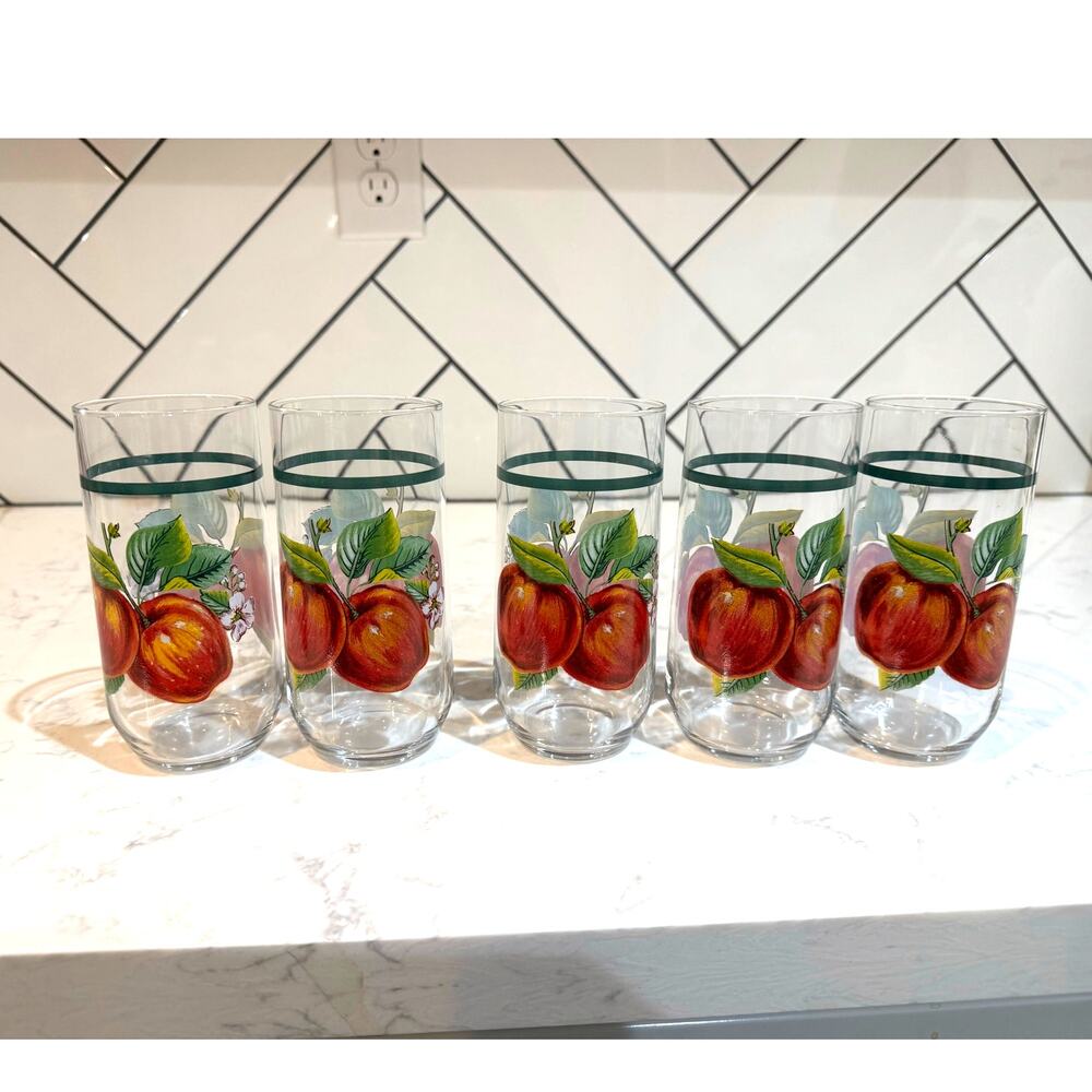 vintage Apples (Casuals) flat tumblers by China Pear 90s x5 cottage granny core